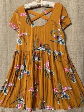 Torrid Dress 1 Floral Print Flowy Rayon Challis Skater Cottagecore Coquette XL